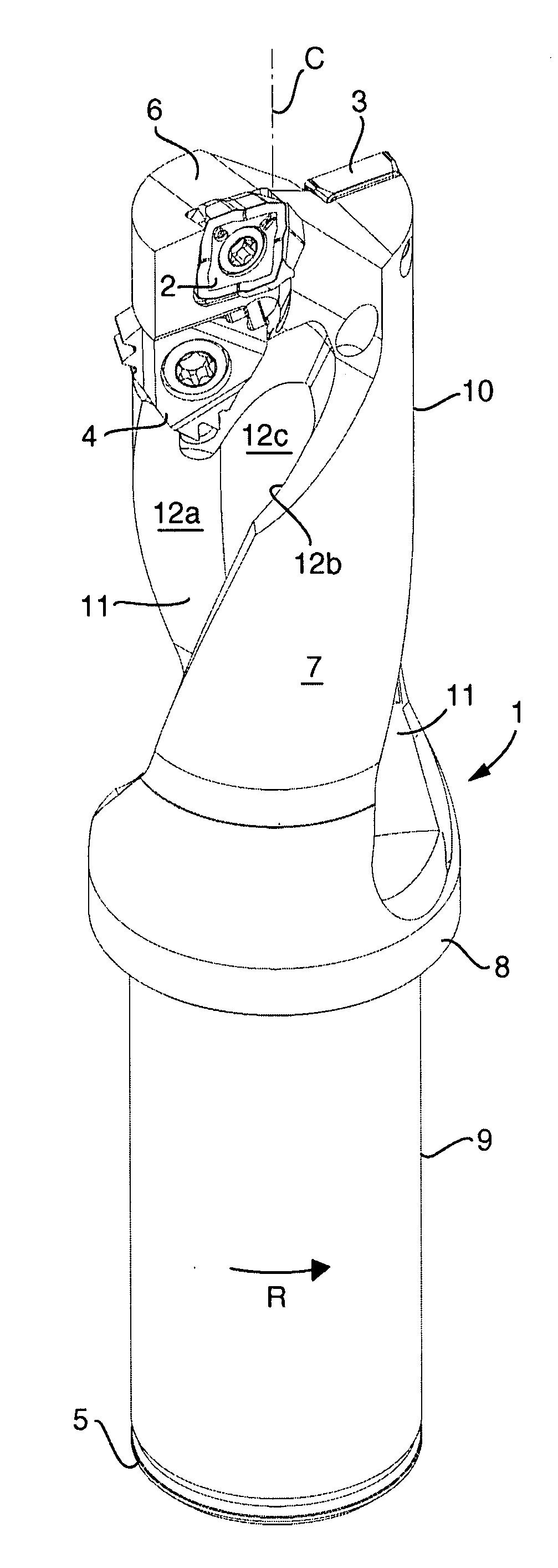 Rotatable multi-operation tool for chip removing machining, and a basic body therefor