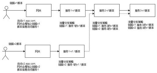 Service multi-version release system and method based on service grid and link version