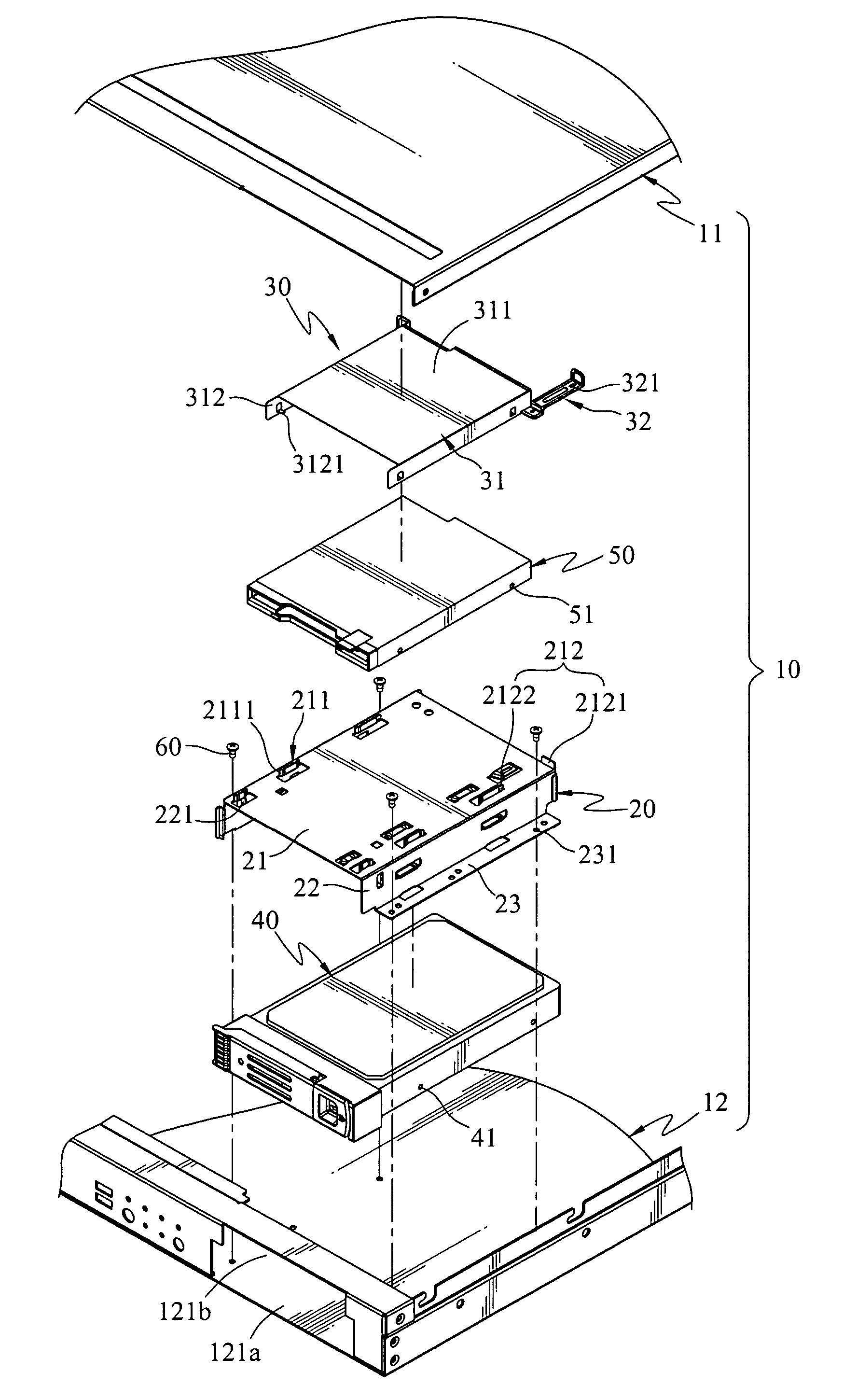 Disk drive fastening mechanism