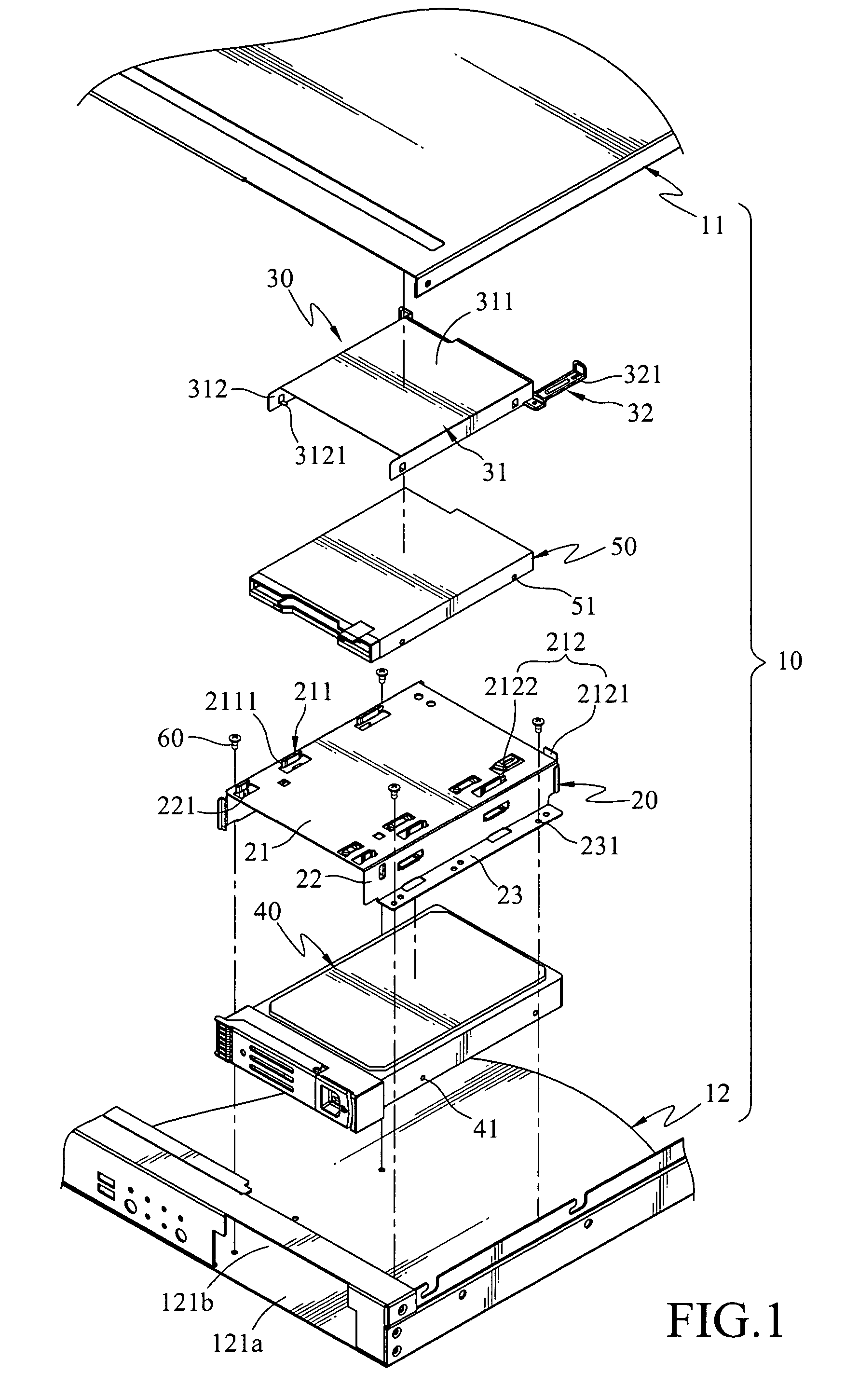 Disk drive fastening mechanism