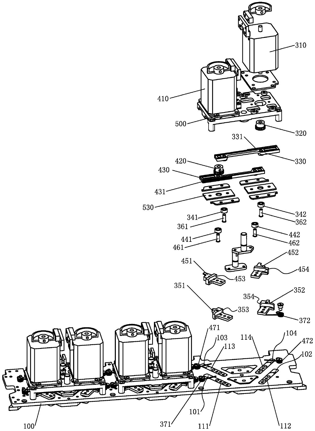 Flat knitting machine two-stage stitch controlling device and flat knitting machine