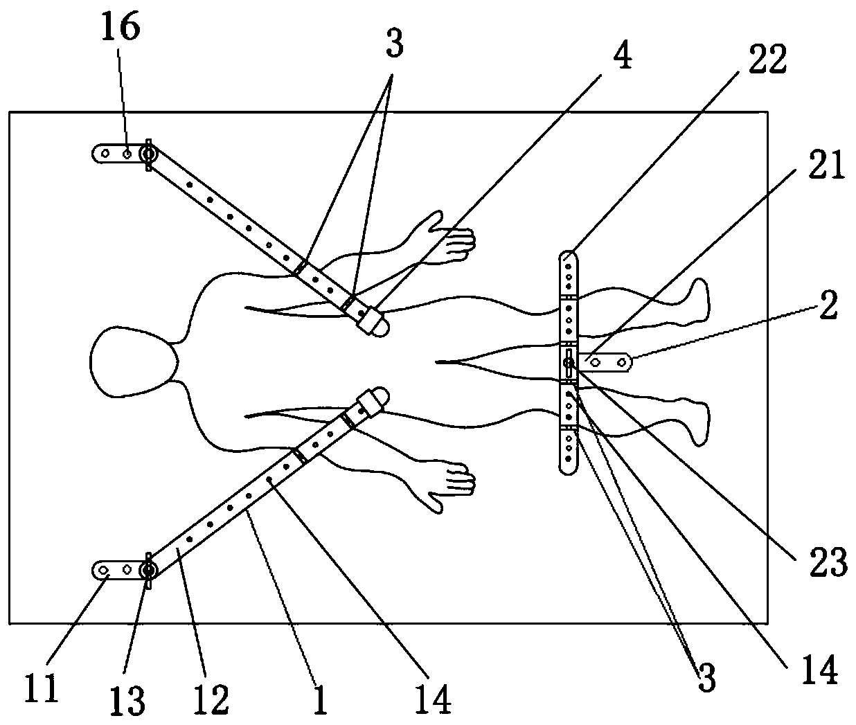 Body position constraint device in CT (computed tomography) inspection