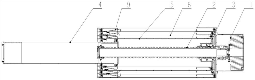 Reciprocating telescopic unfolding mechanism