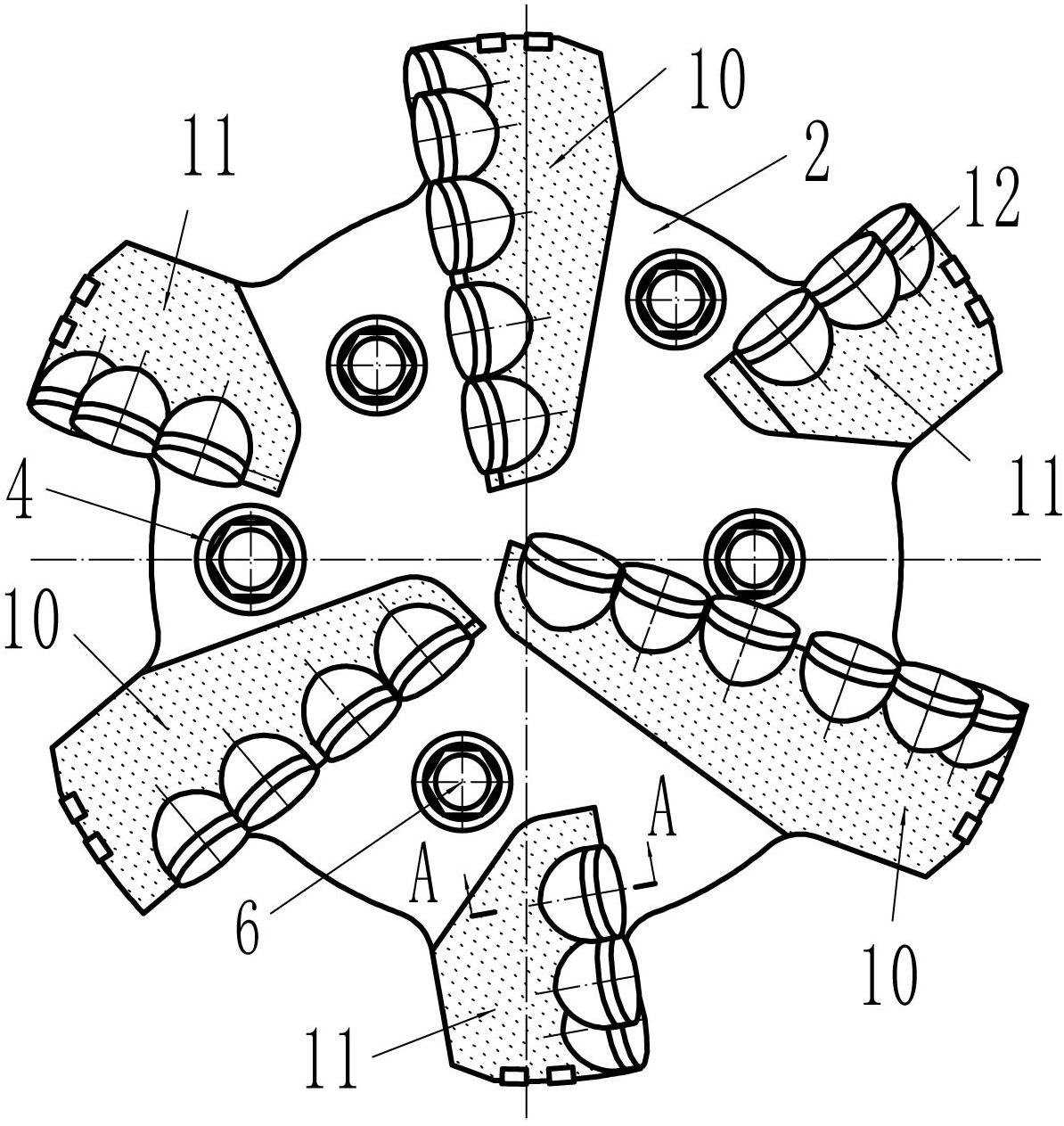 Cold-fixed PDC (polycrystalline diamond compact) bit