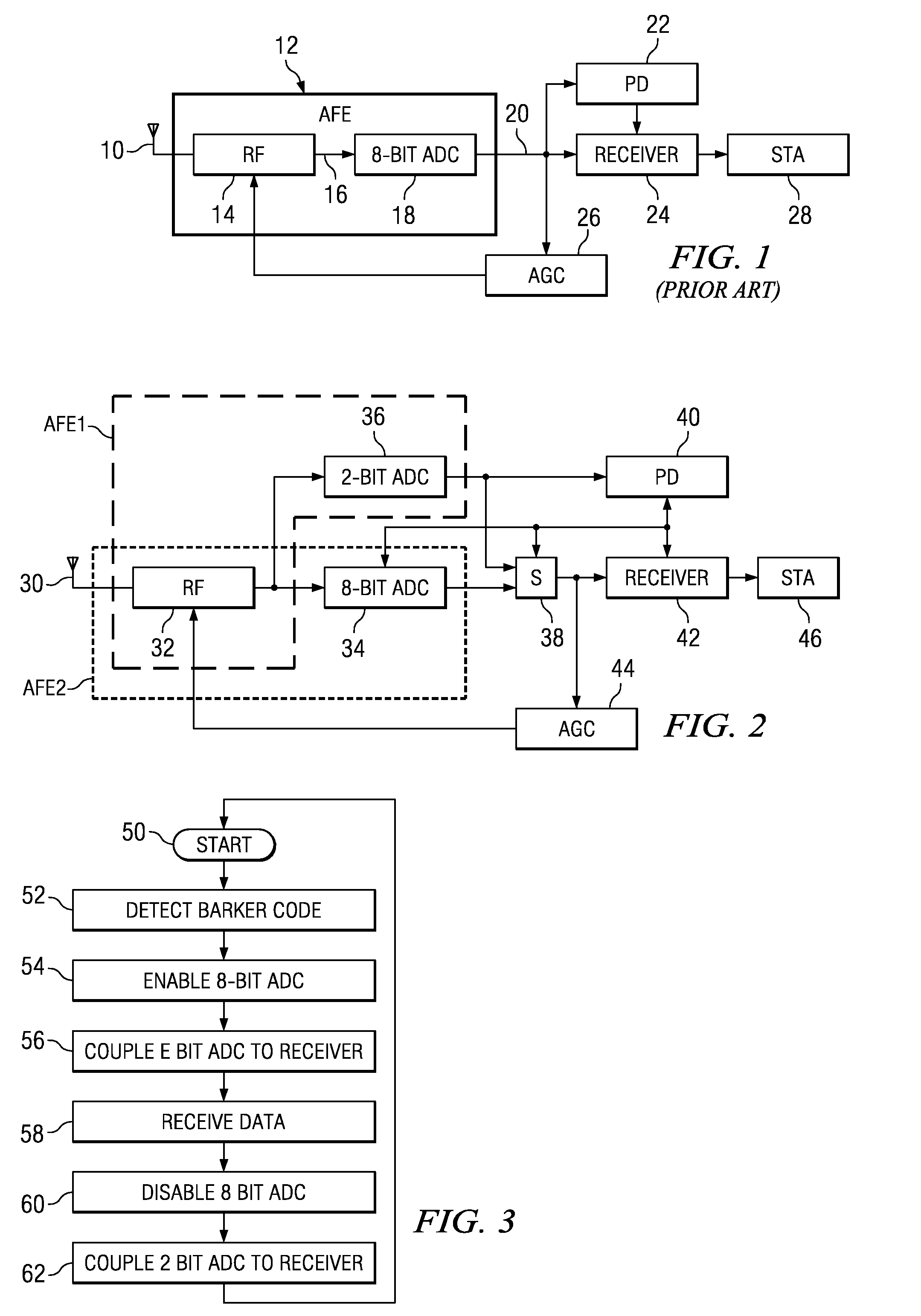 Receiver with low power listen mode in a wireless local area network