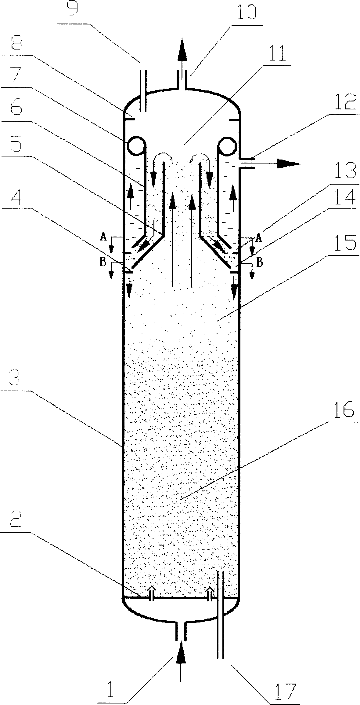 Three-phase fluidized bed reactor