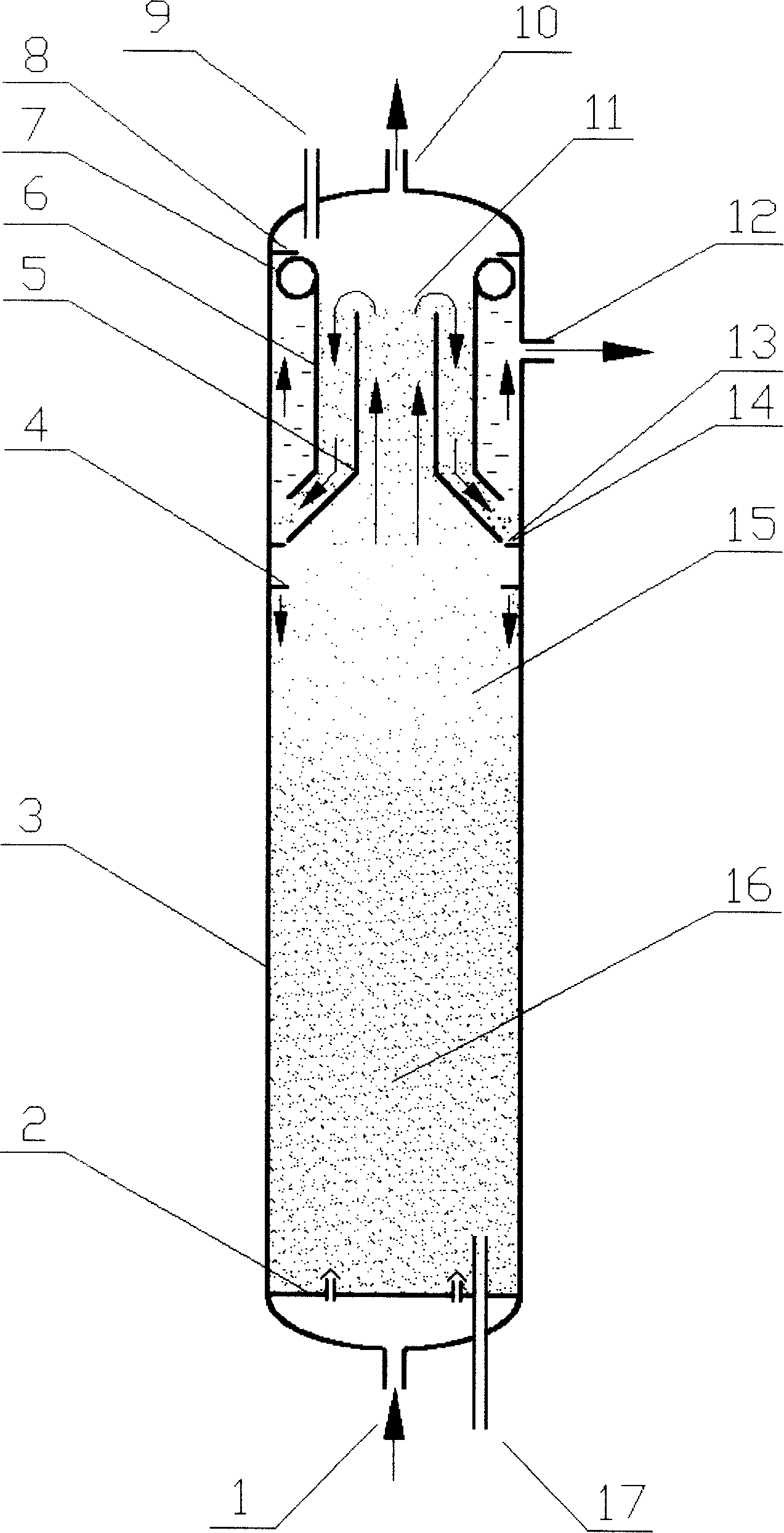 Three-phase fluidized bed reactor