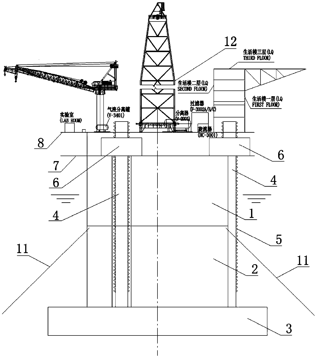 Self-installation deep draft production and storage platform