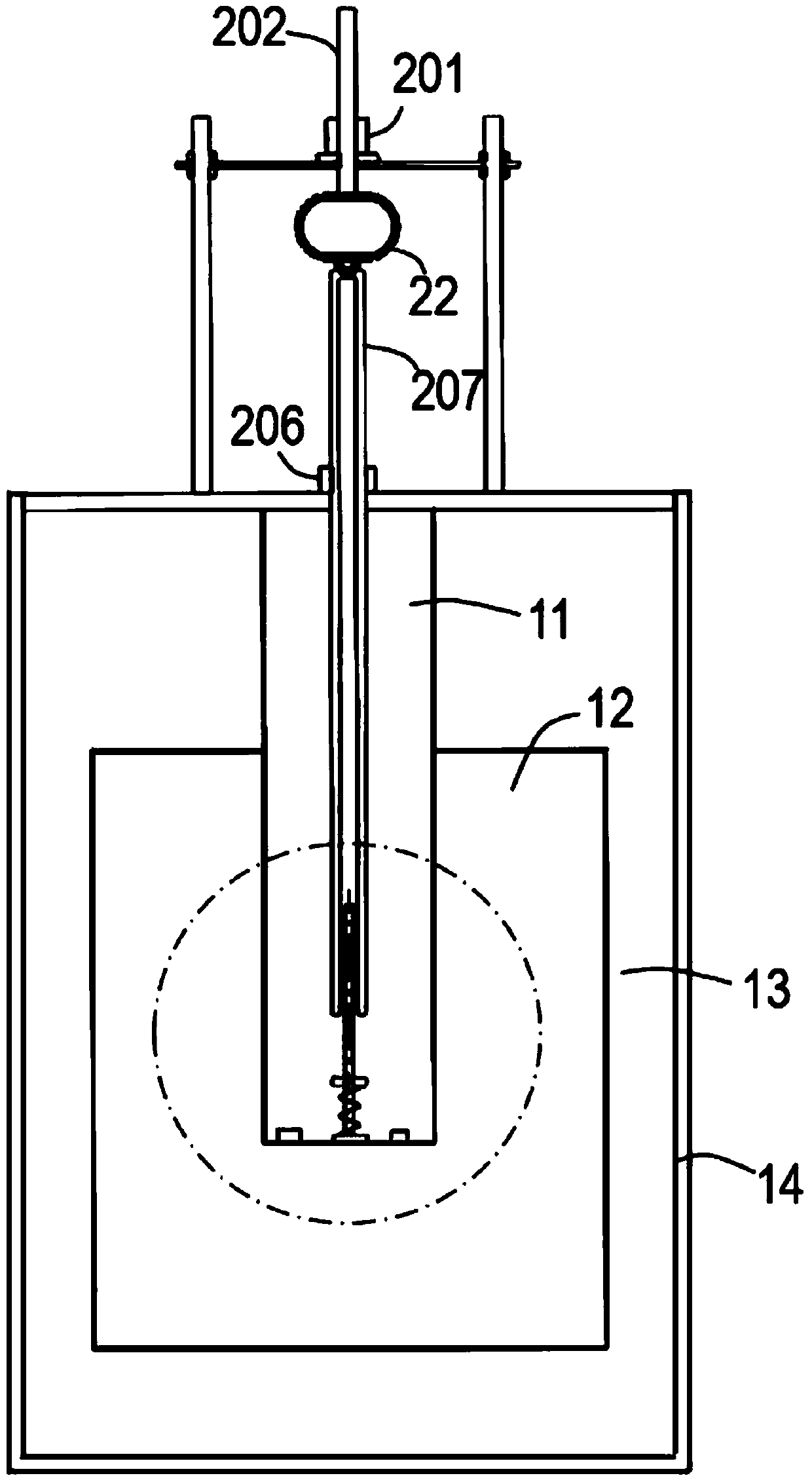 Device and method for measuring elastic properties of spring under low temperature