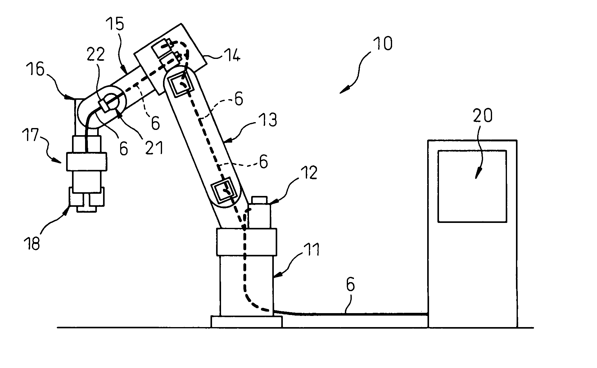 Managing structure for umbilical member of industrial robot