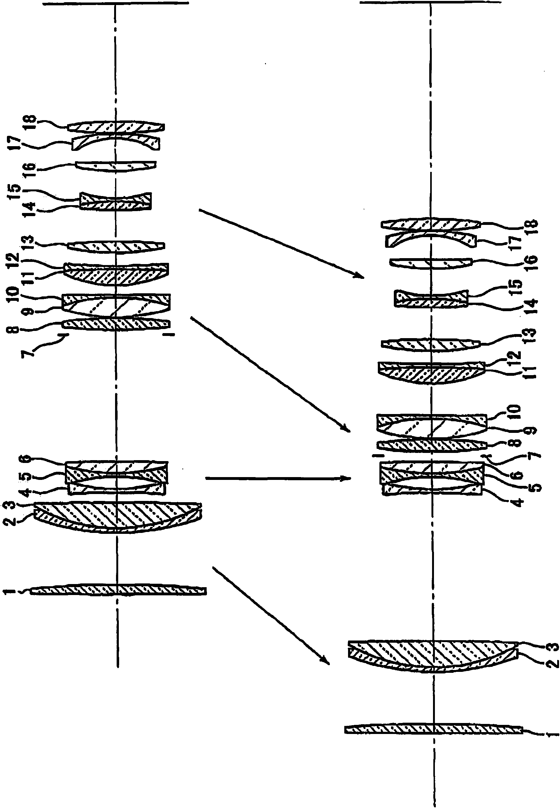 Anti-vibration zoom lens optics