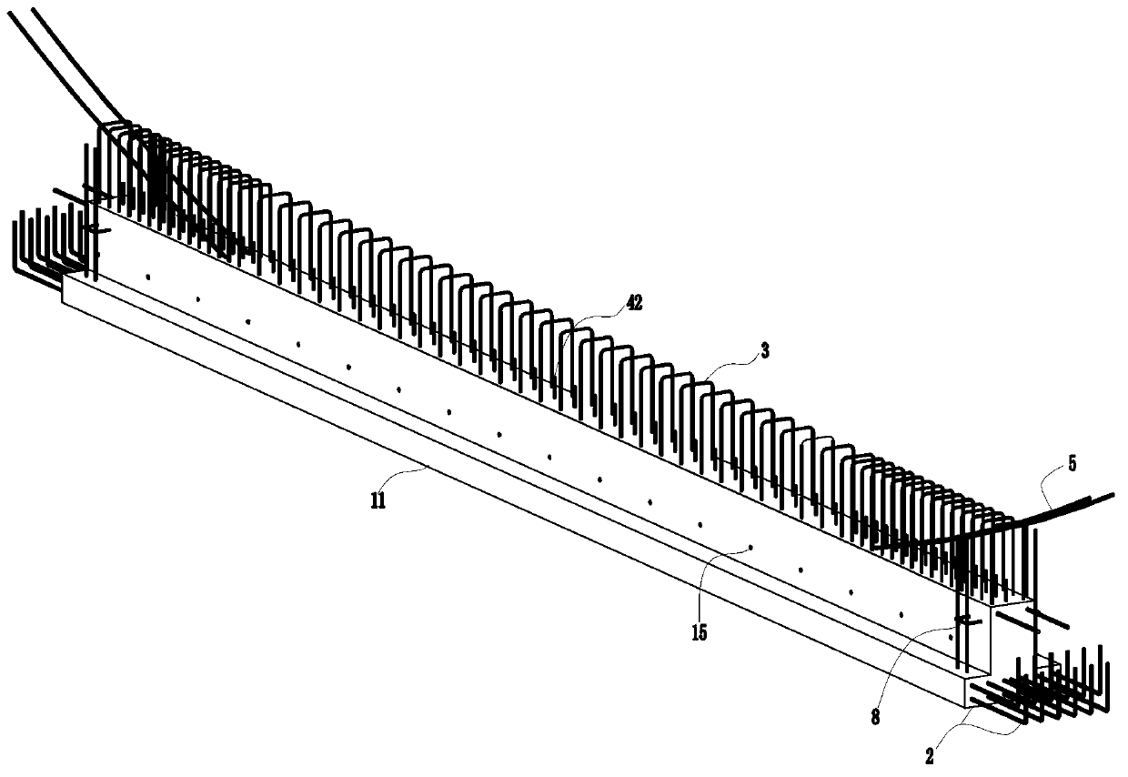 Large-tonnage prestressed superposed crane beam and construction method