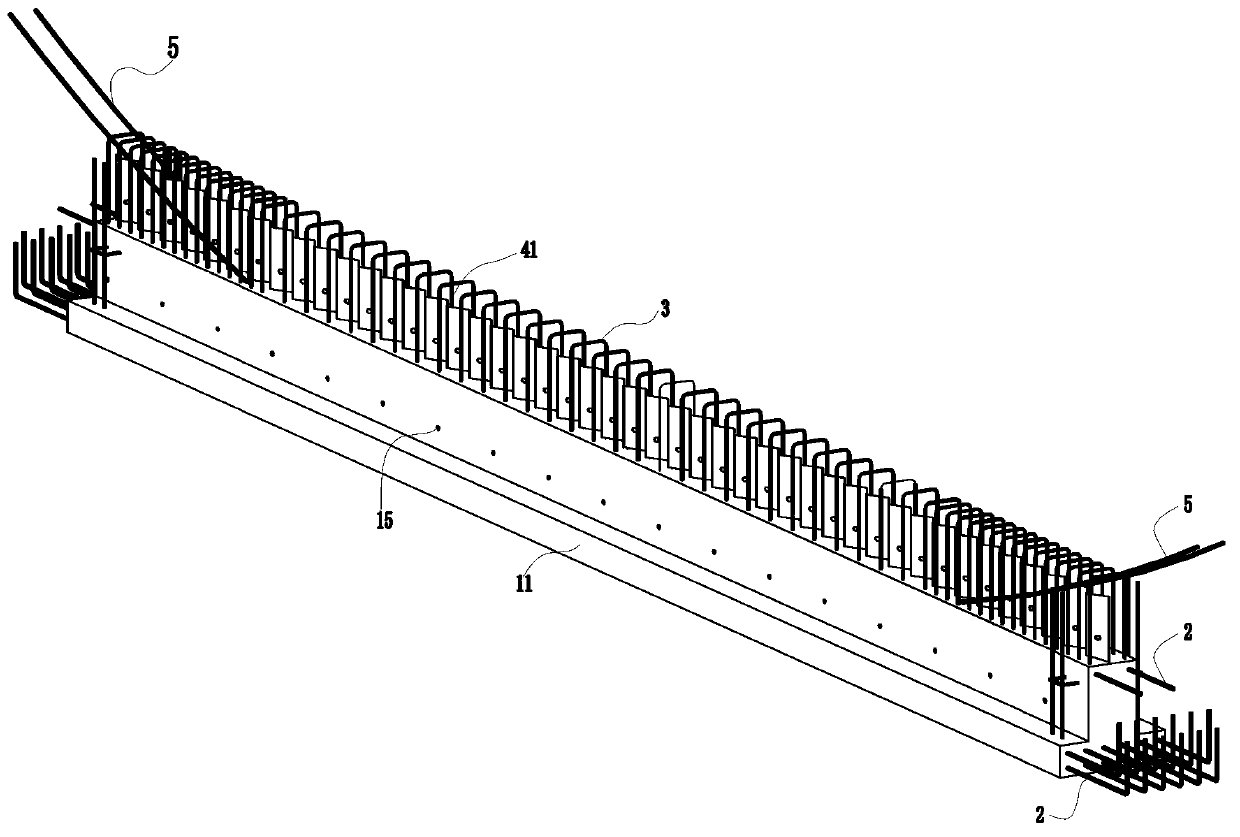 Large-tonnage prestressed superposed crane beam and construction method