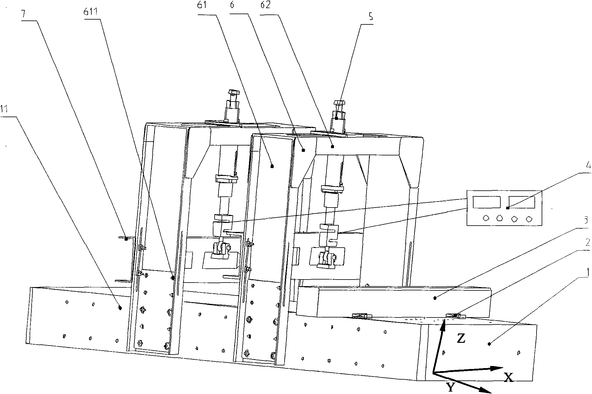 Stiffness testing device for gas bearing