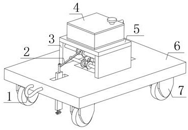 Seam beautifying device for automobile exhibition hall laid floor tiles and using method thereof