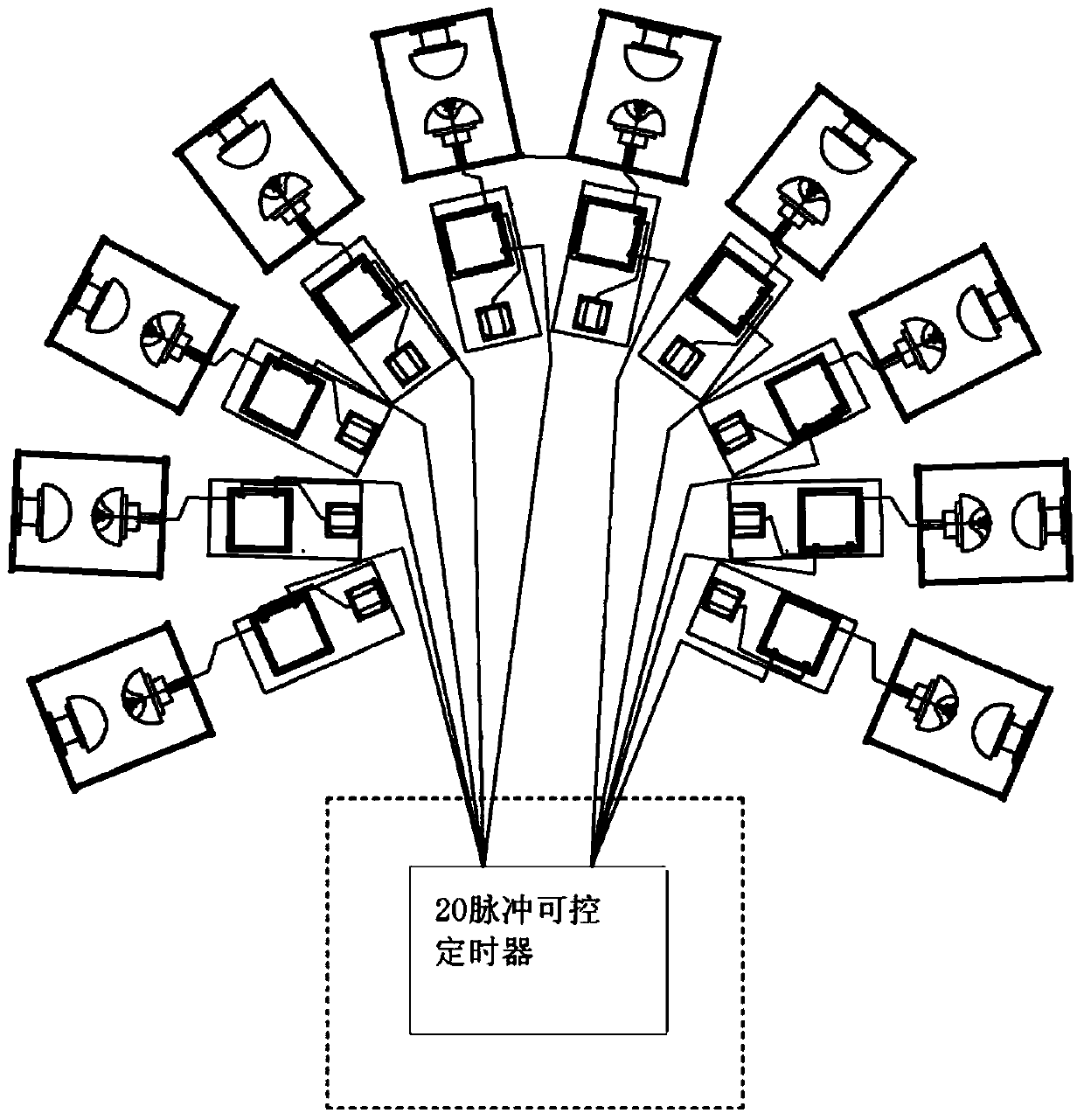 High-voltage ignition device of 20-pulse multi-waveform impact generator