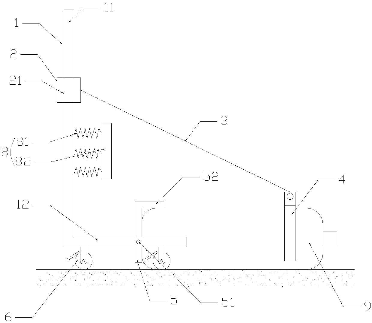 Gas cylinder transporting trolley for power grid