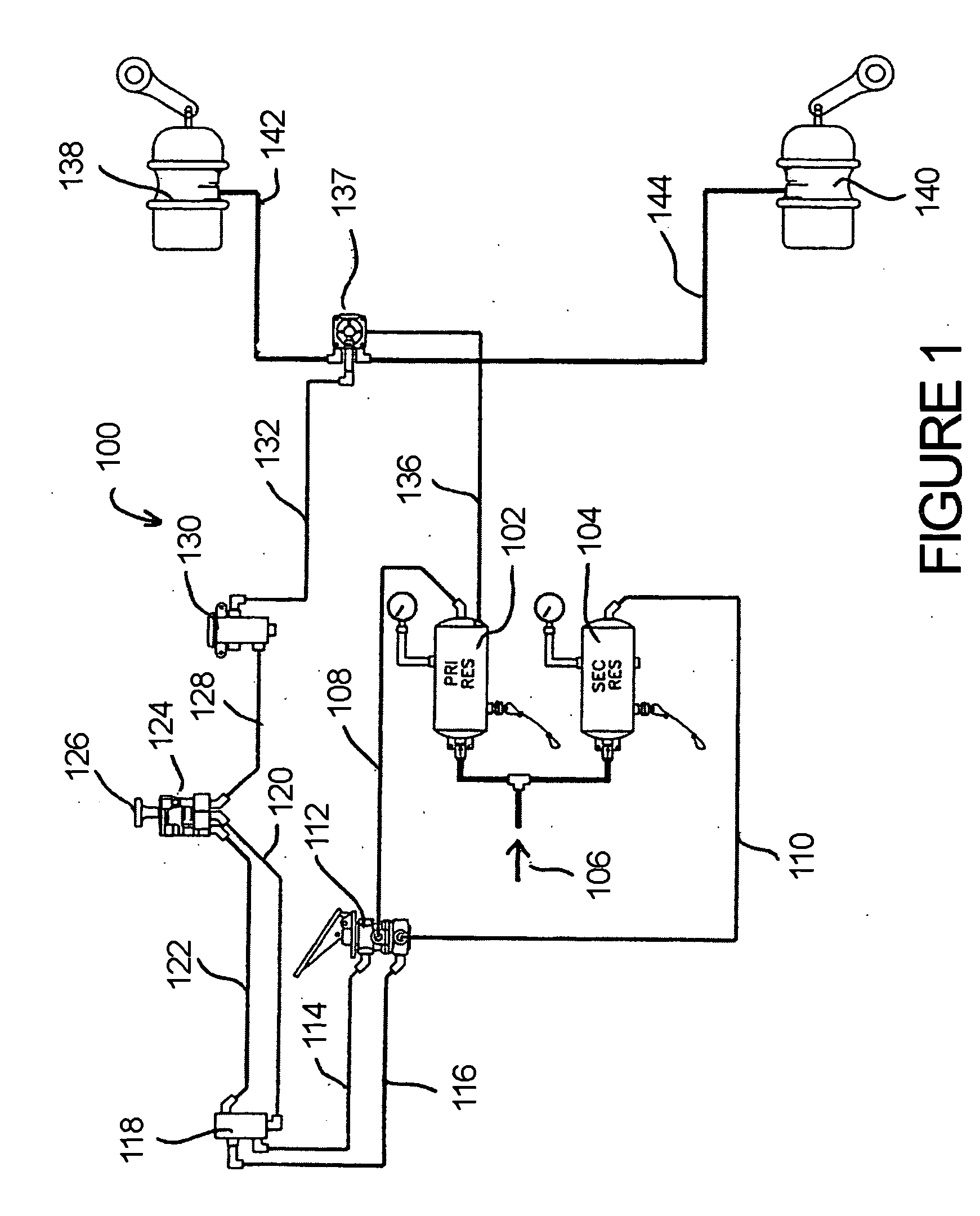 Electronic park brake valve system for air brakes vehicles