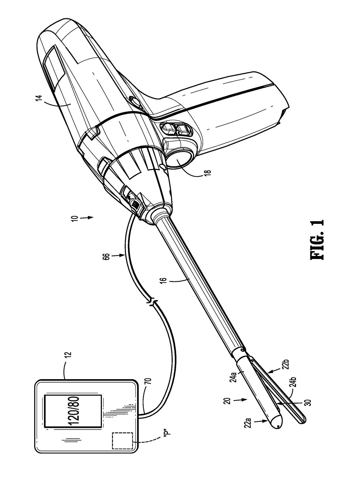 Blood pressure measuring surgical instrument