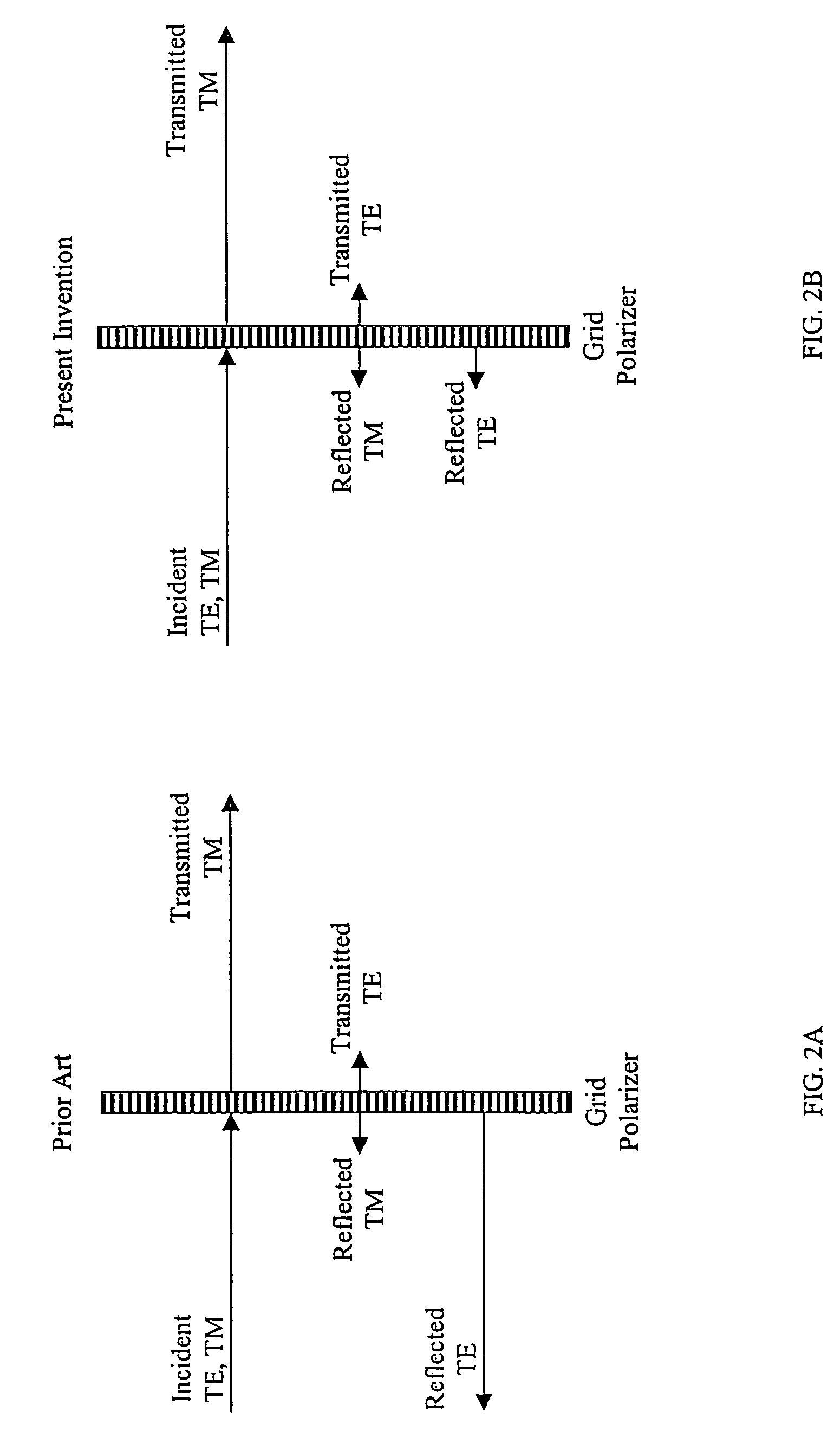 Grid polarizer with suppressed reflectivity