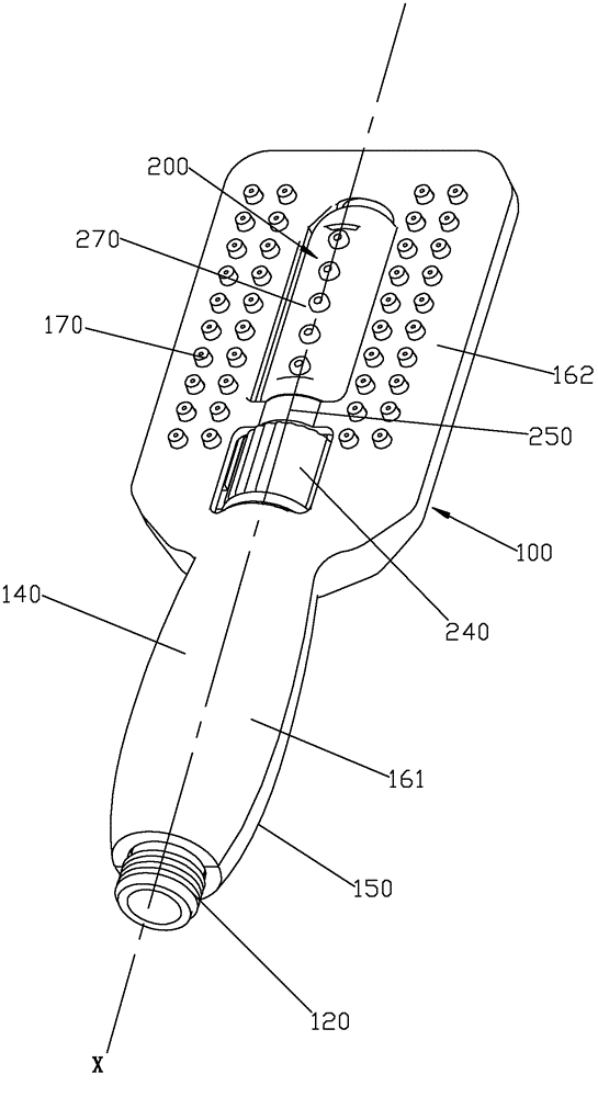 Waterway switch valve group and shower head using same