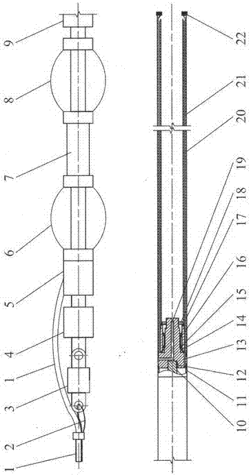 Hot-water core drilling method and device for polar region ice layer