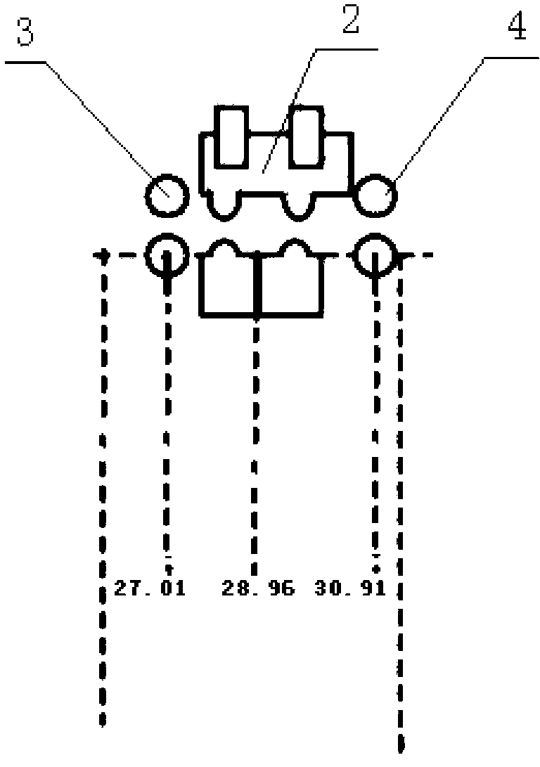 Device for tracing and detecting interior plate blank head position of fixed width machine