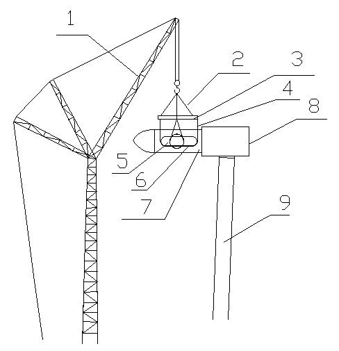 Segmental lifting method for impeller of high-power wind driven generator