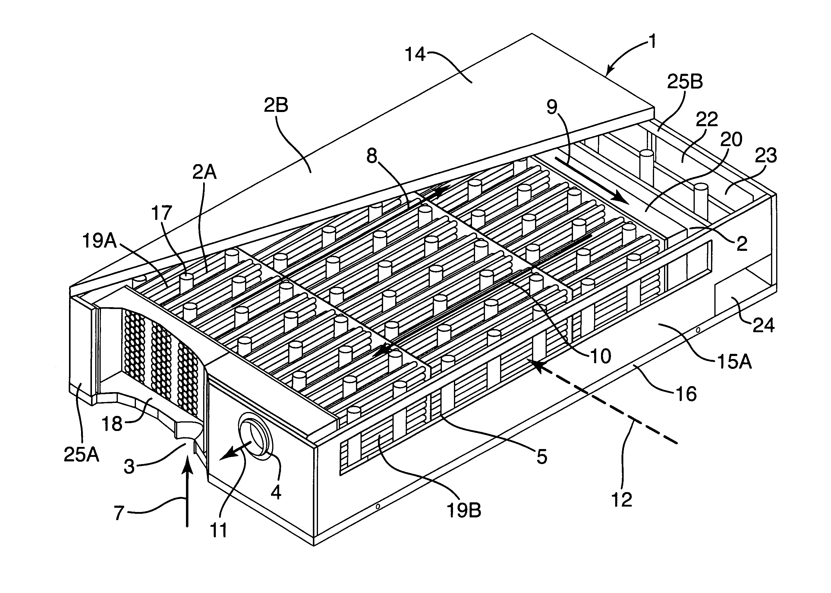 Fuel cell end unit with integrated heat exchanger