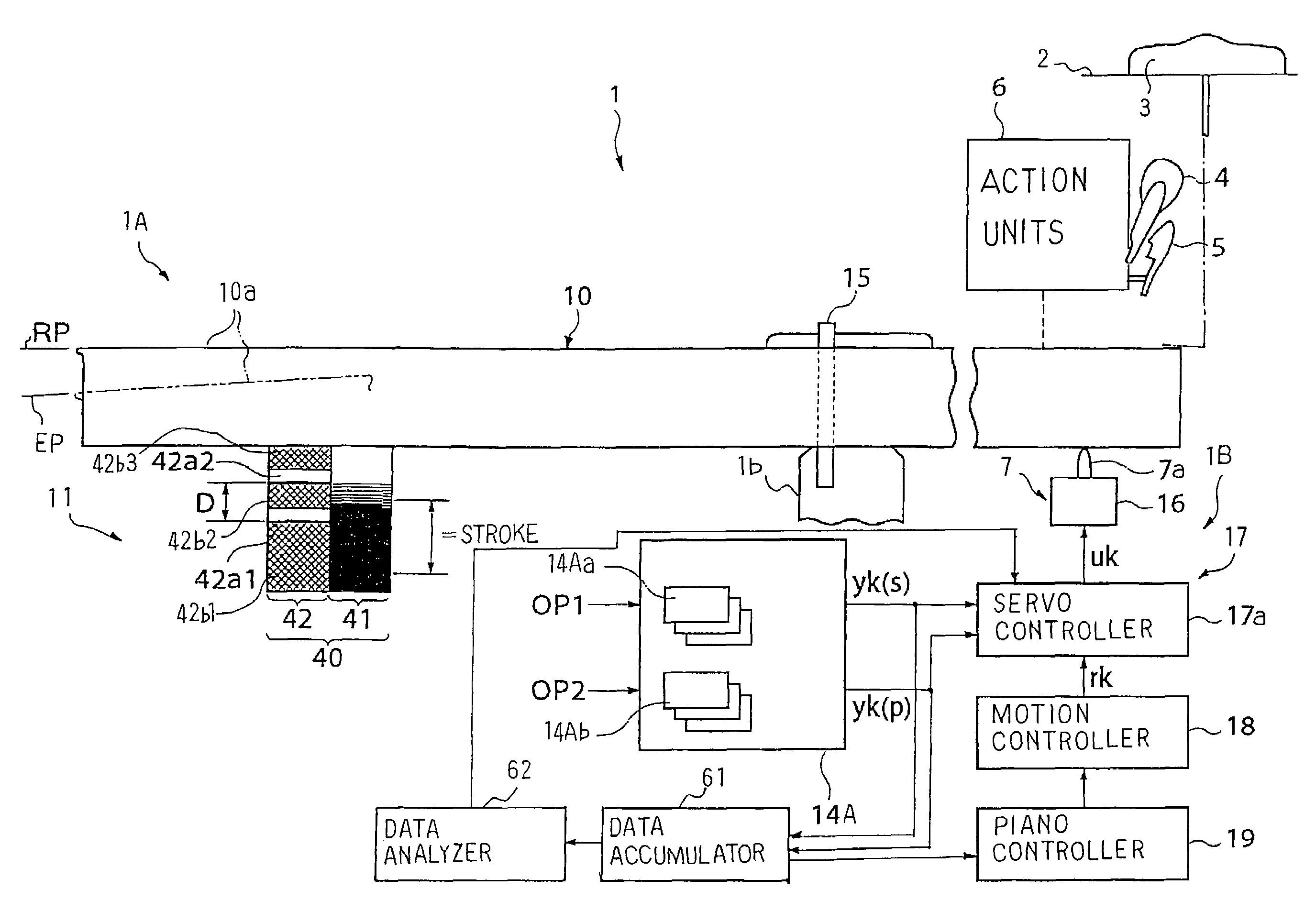 Self-calibrating transducer system and musical instrument equipped with the same