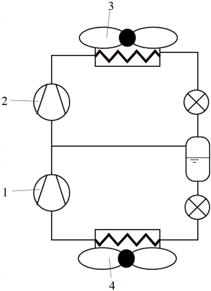 Rotary piston compressor with three-stage air supplementing function and air conditioning system