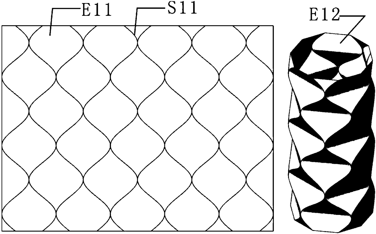 Developable curved surface tubular structure