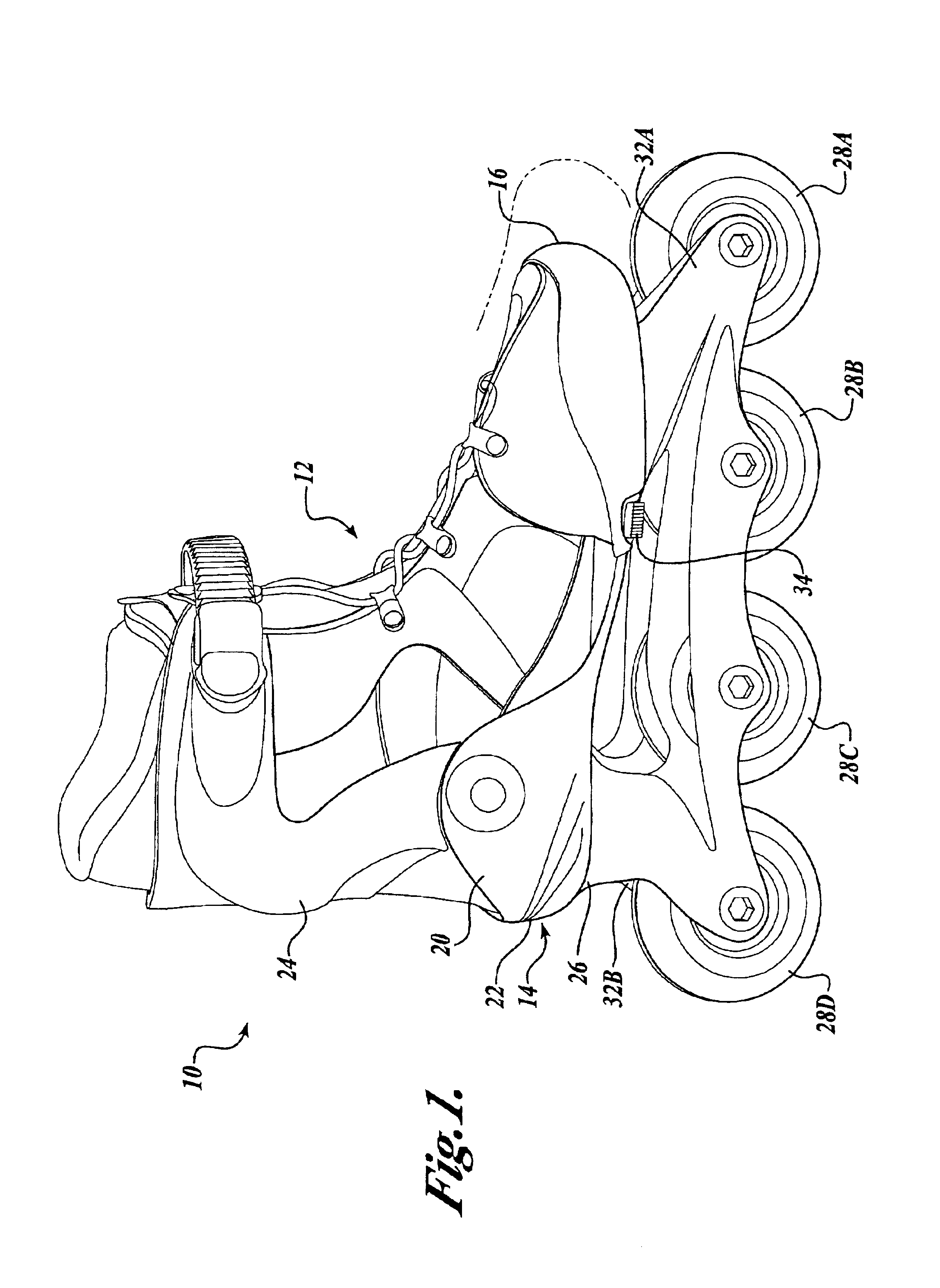 Tool-less size-adjustable in-line skate