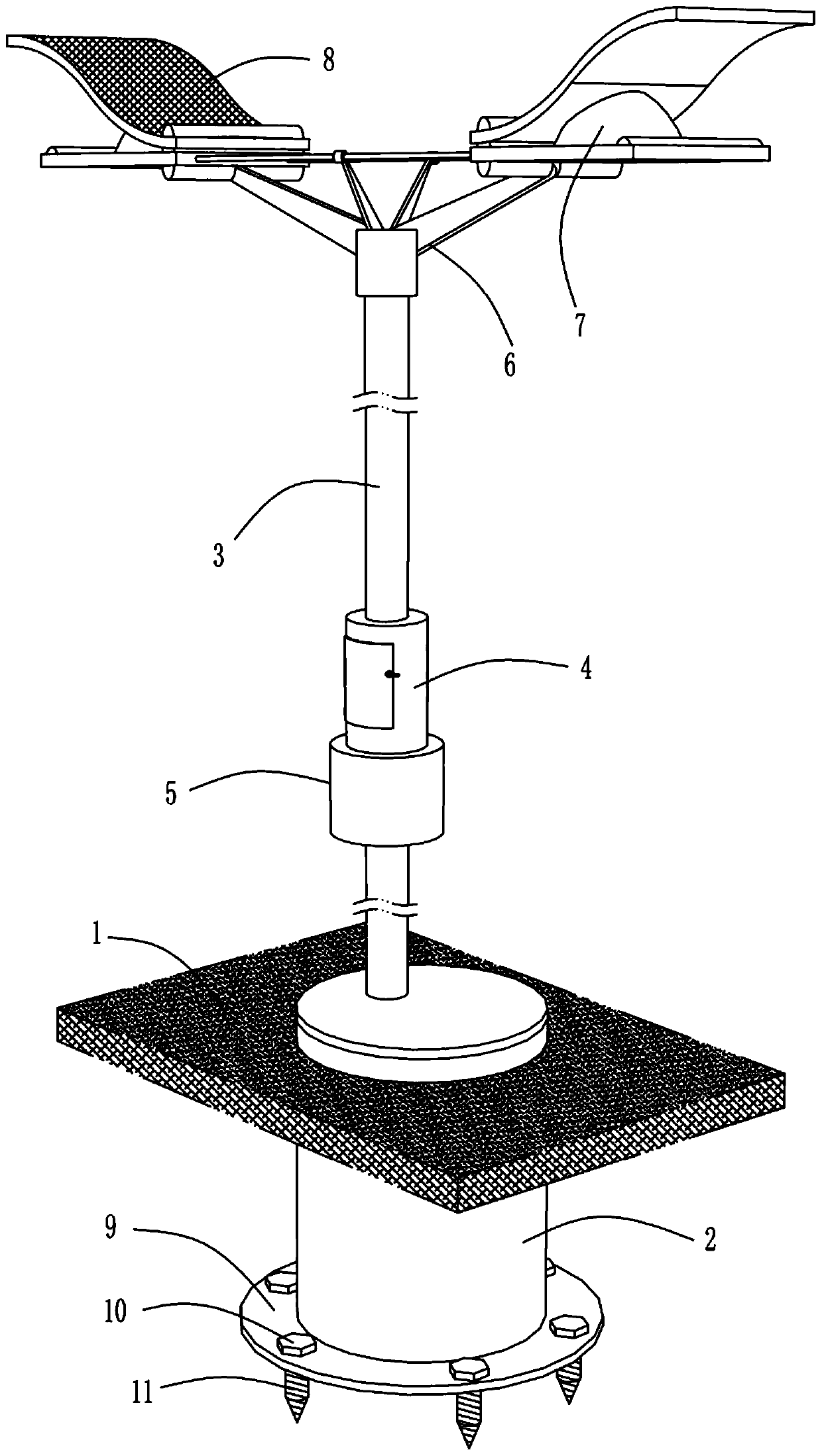 Hidden road bar type solar charging pile for new energy vehicle