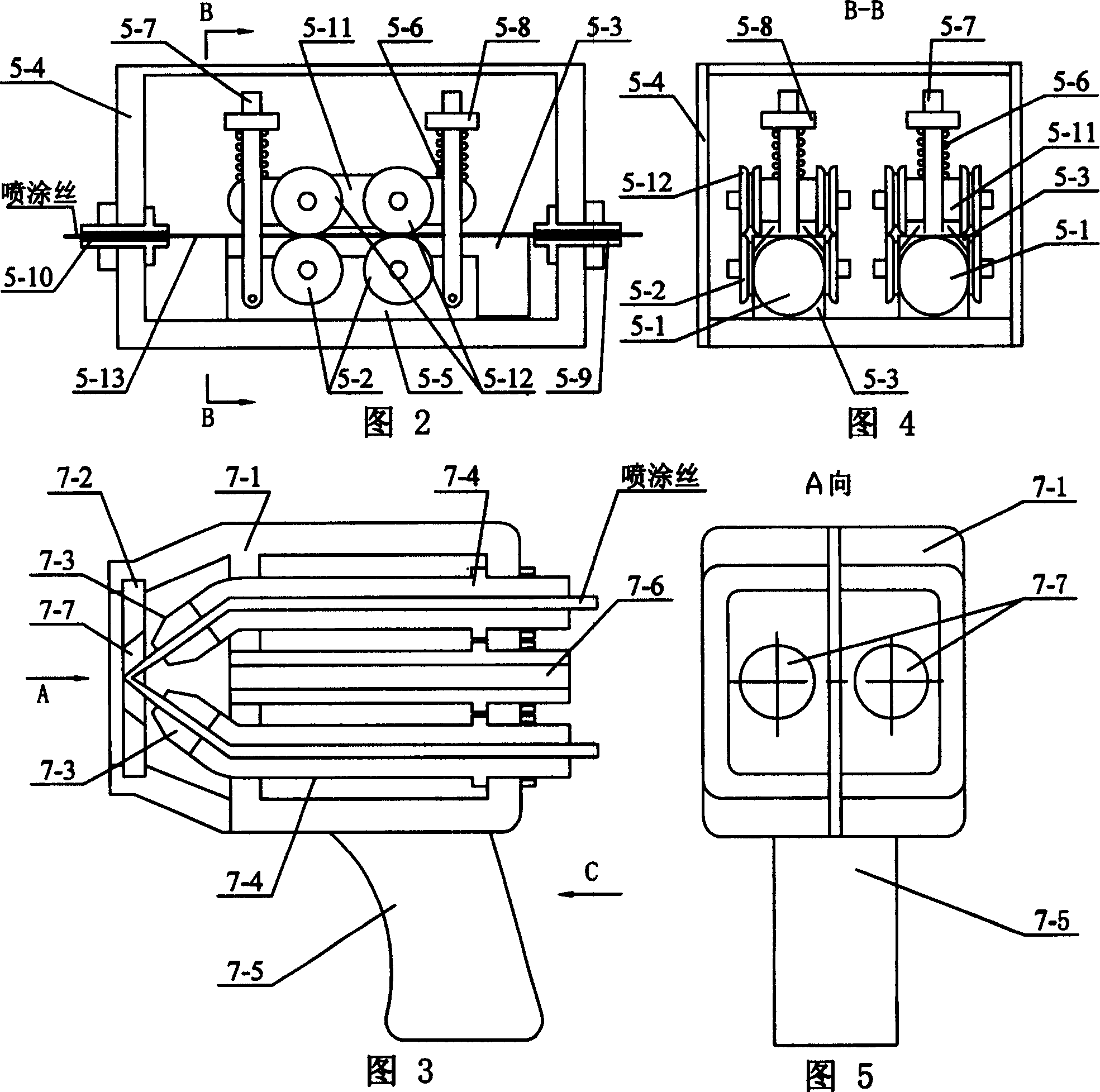 Integrated double end electric arc spraying equipment