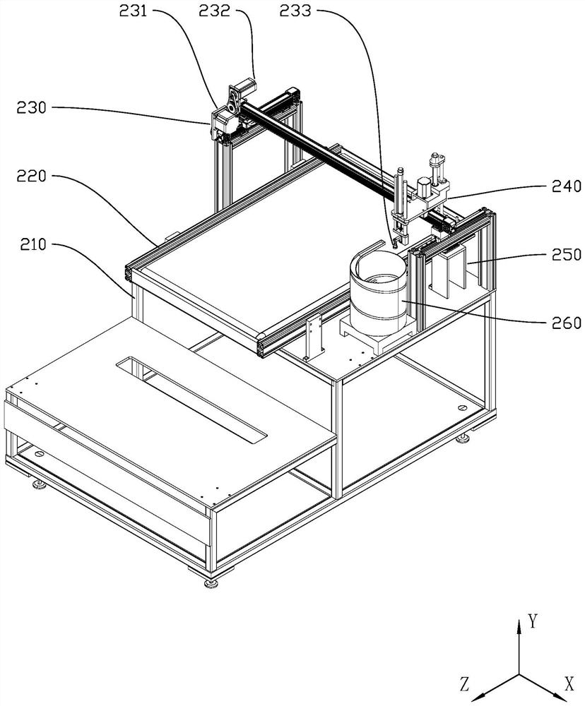 Material placing device and packaging equipment