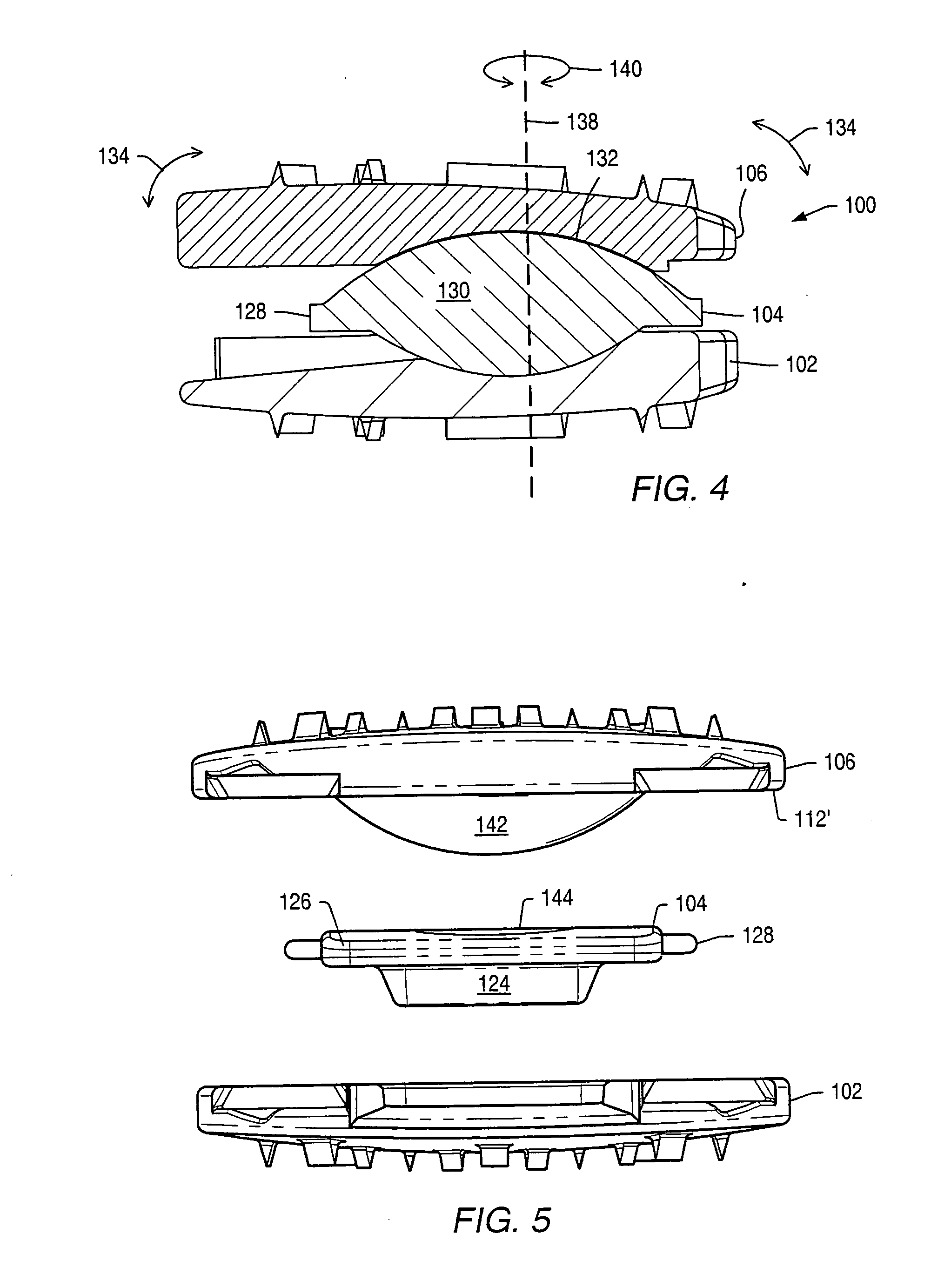 Movable disc implant