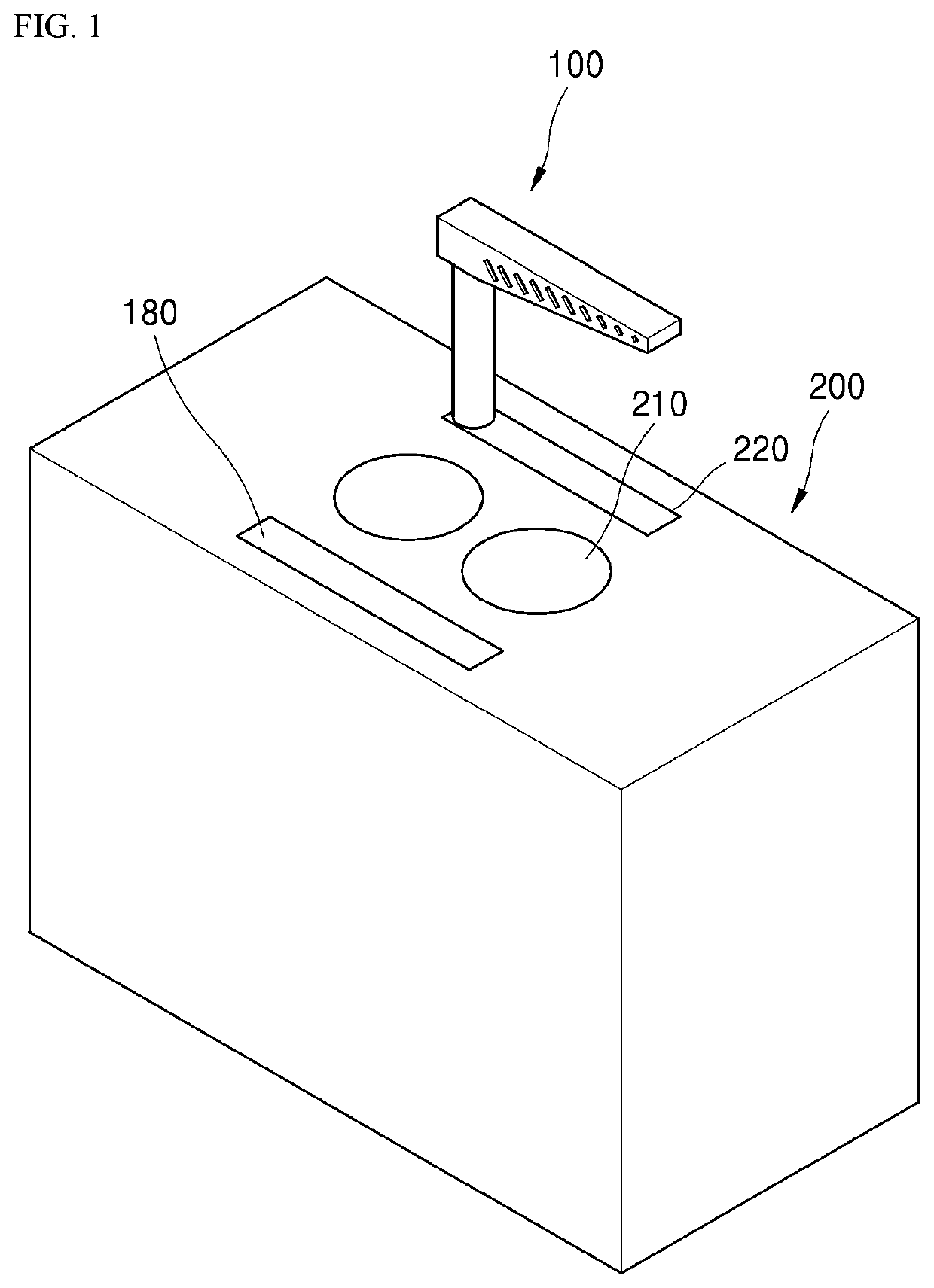 Downdraft air cleaning unit and cooking system having the same