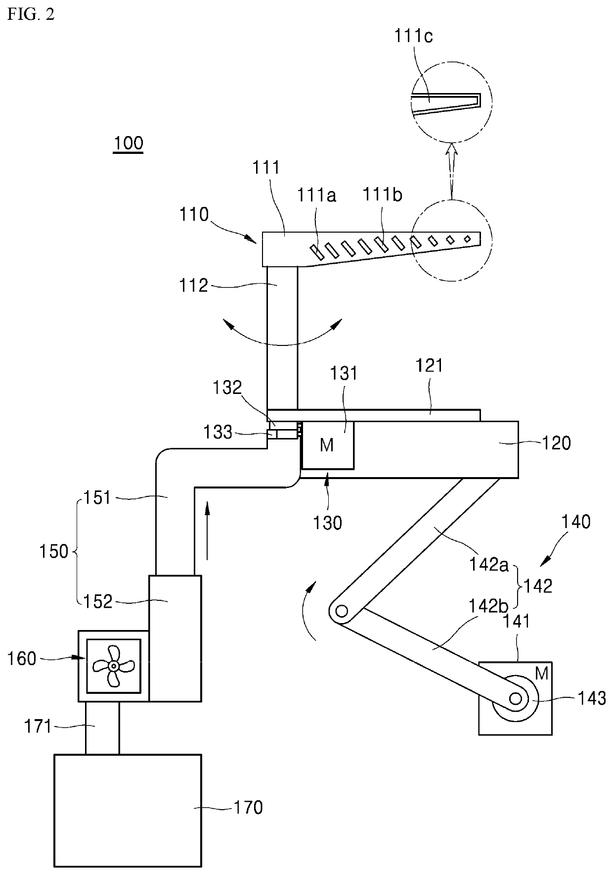 Downdraft air cleaning unit and cooking system having the same