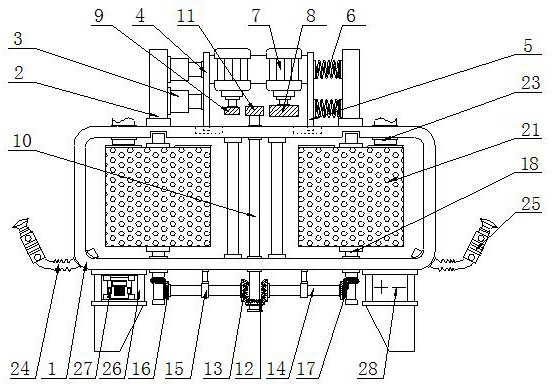 A multi-effect purification device for sewage pretreatment