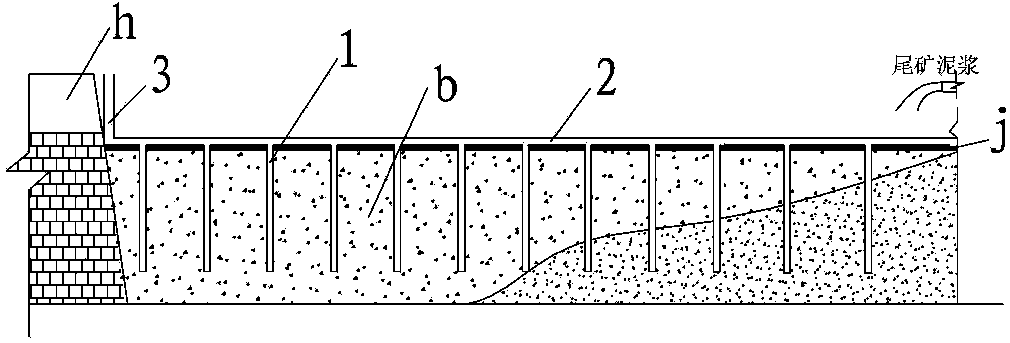 A method for improving in-service tailings pond capacity and a device thereof