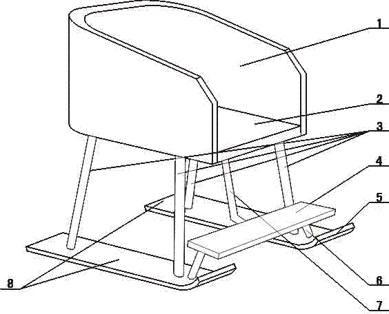 Sliding chair for leg disability patient