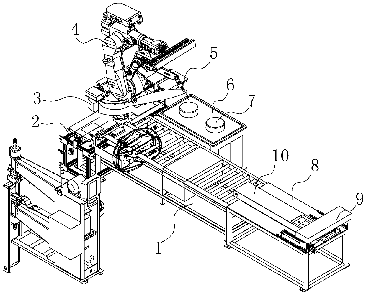 Welding and positioning device for stand column of door plate