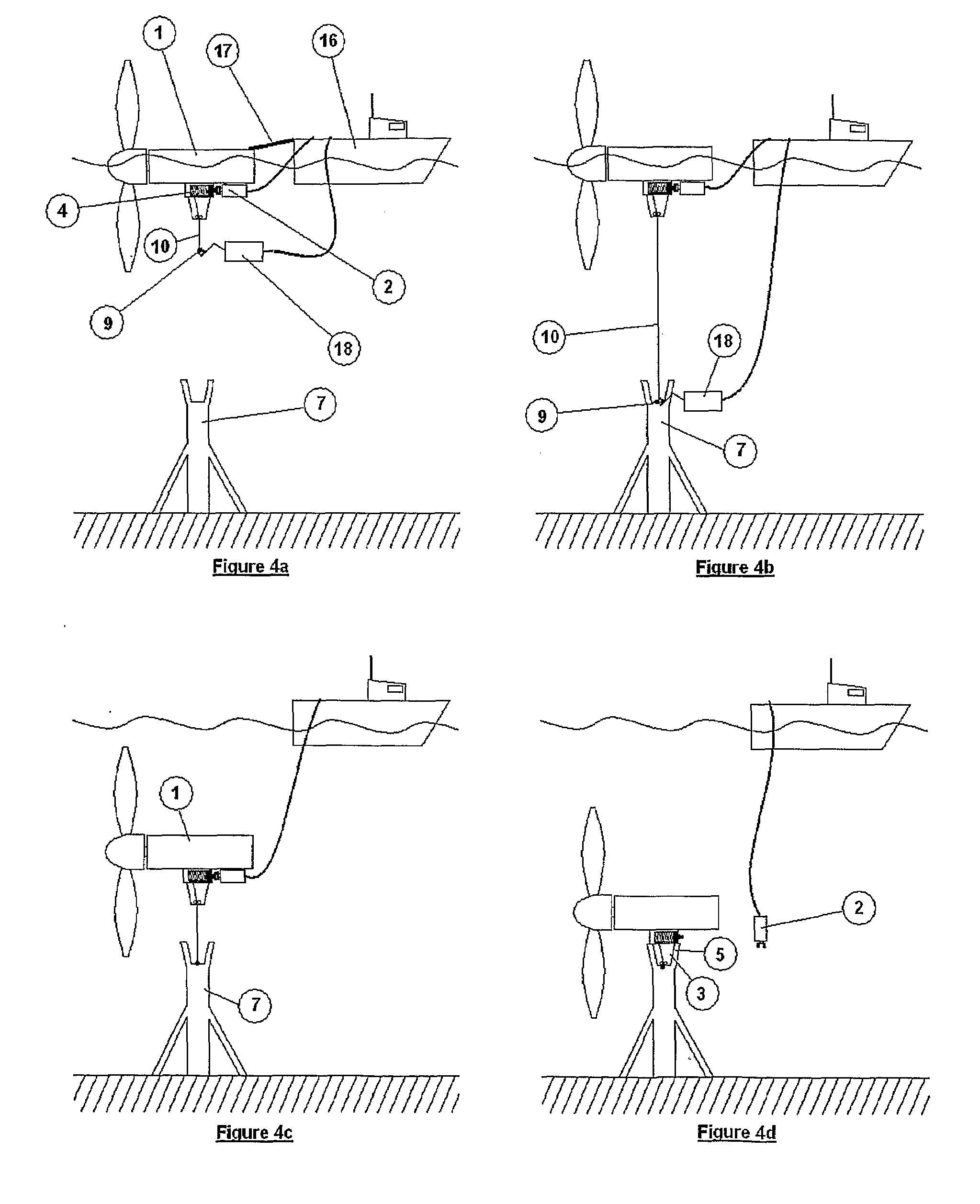 Deployment apparatus for submerged power plant