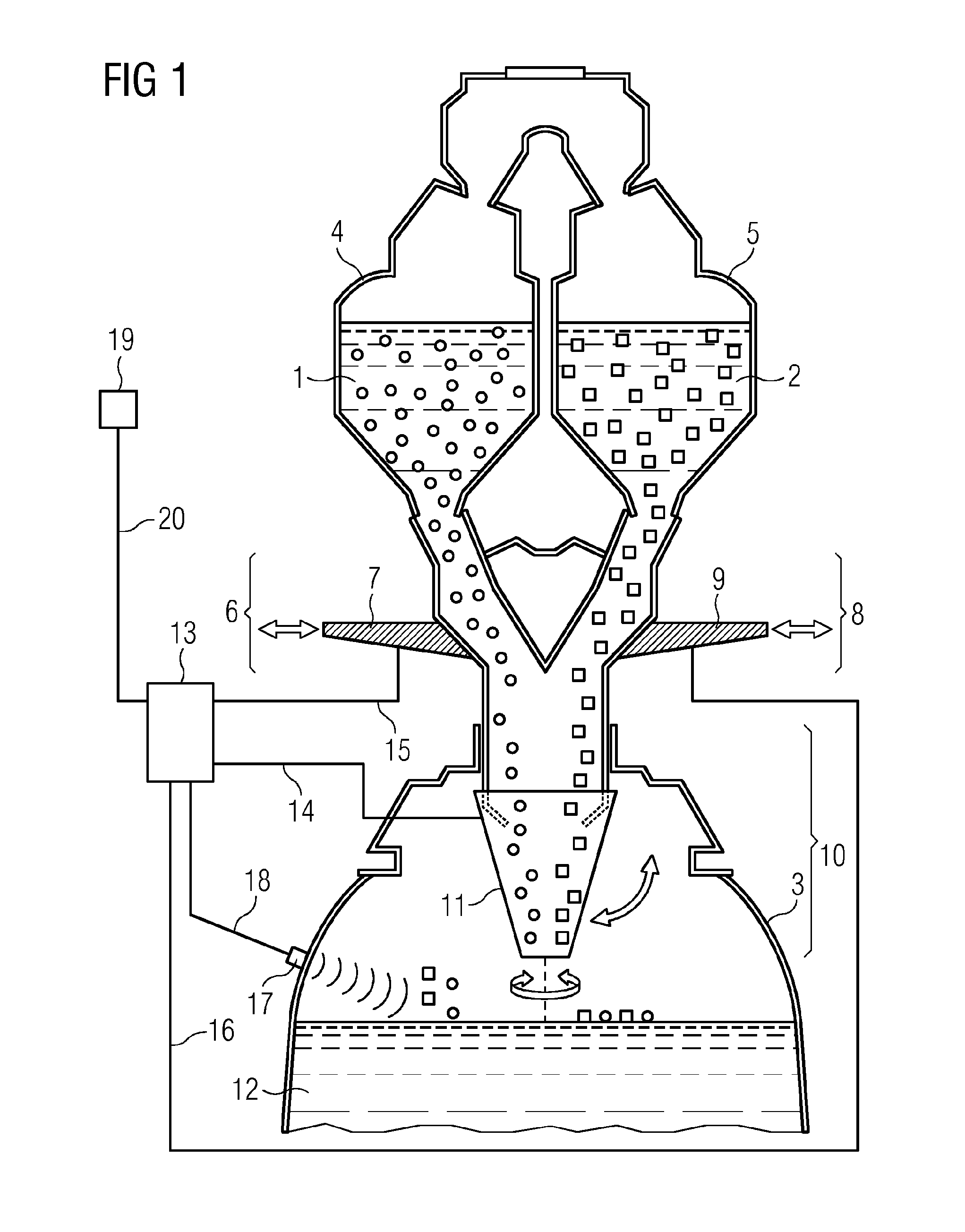 Method and device for charging coal-containing material and iron carrier material