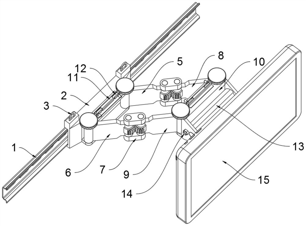 Light and thin integrated goods shelf display screen capable of being adjusted in multiple dimensions