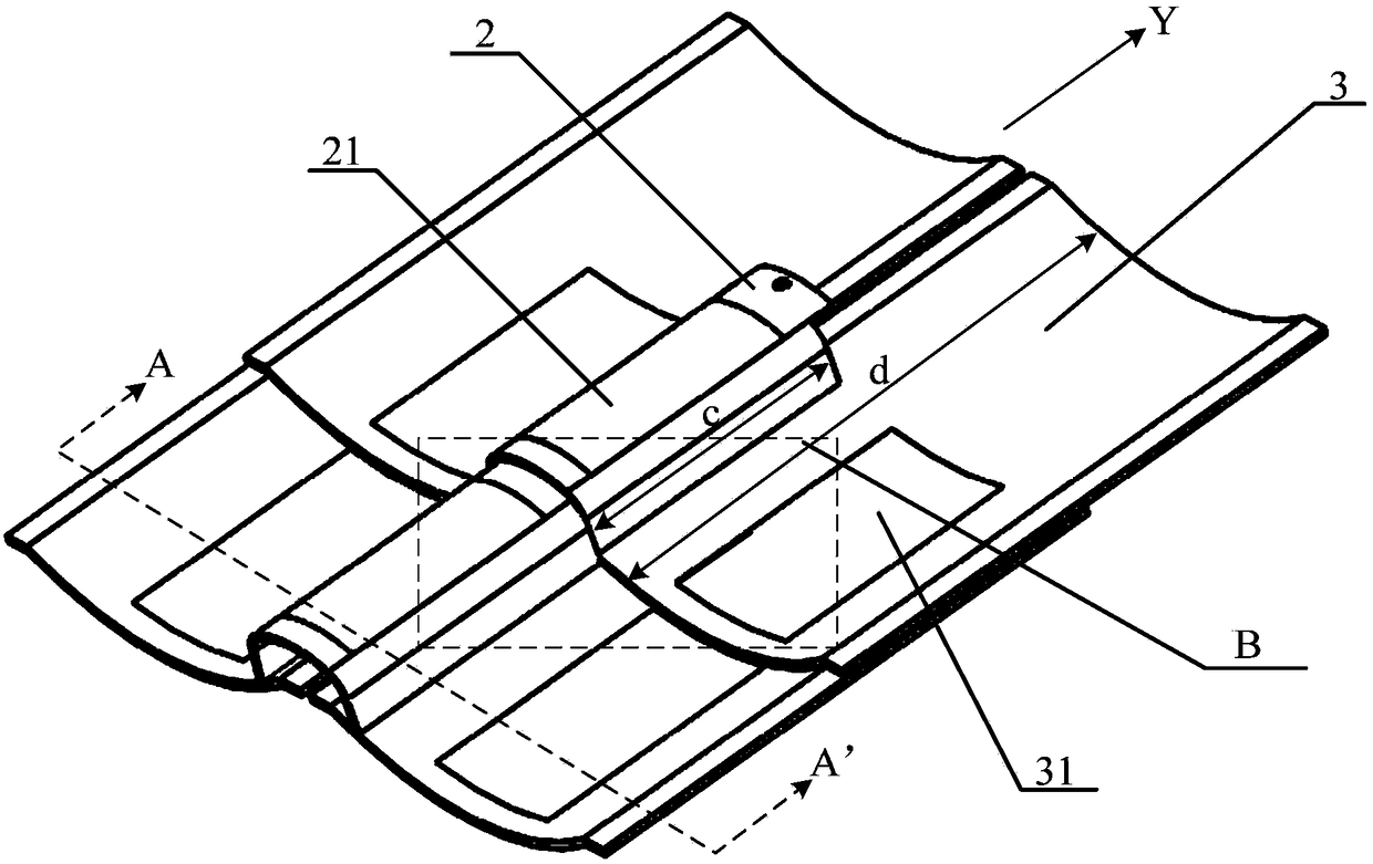 Plate tile and solar roofing structure