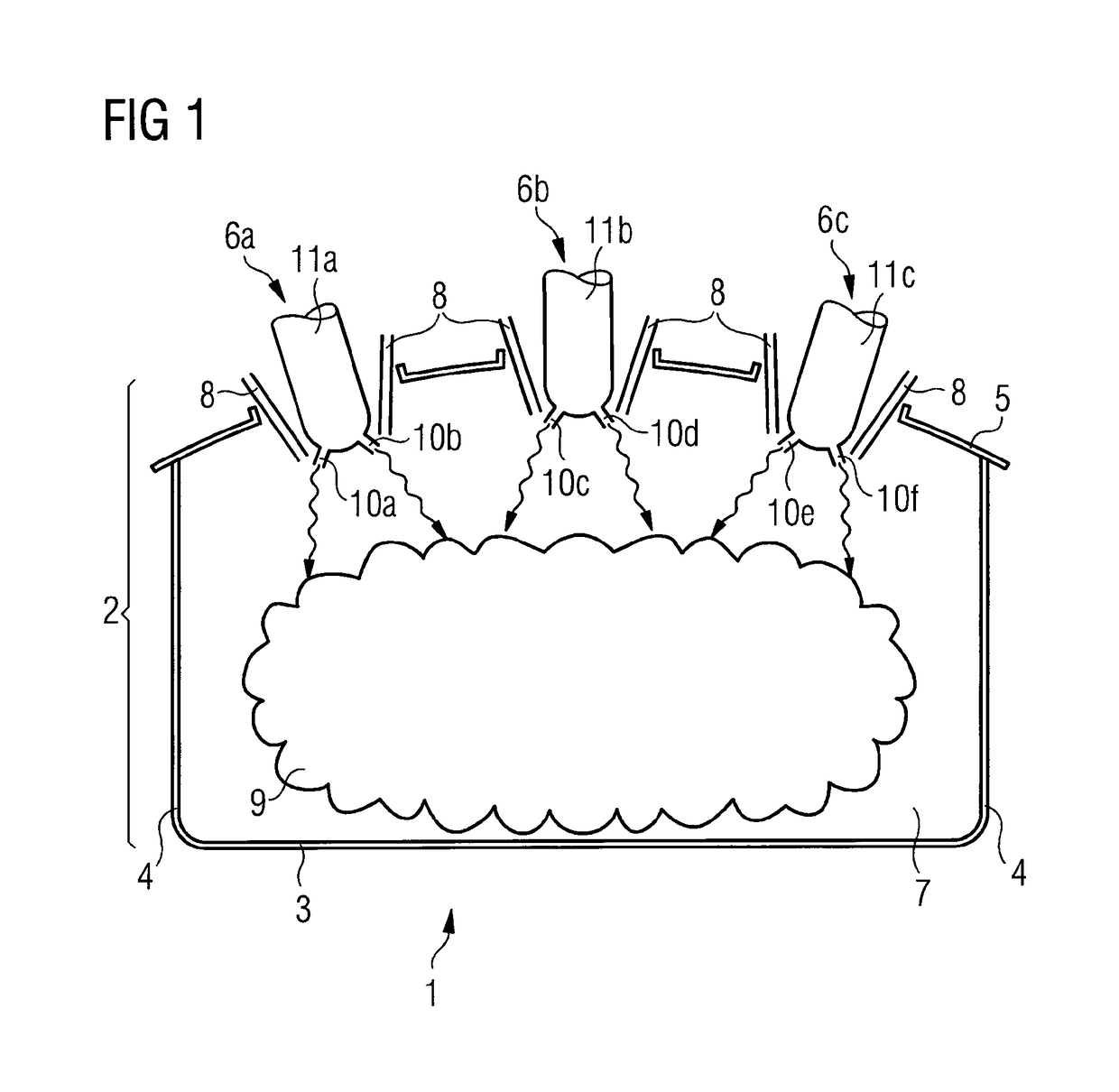 Method and device for supplying energy into a scrap metal pile in an electric arc furnace