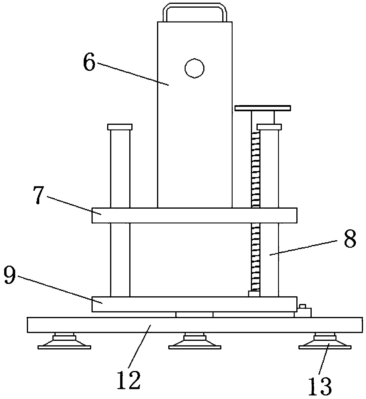 Heating ceramic tile mounting supporting device