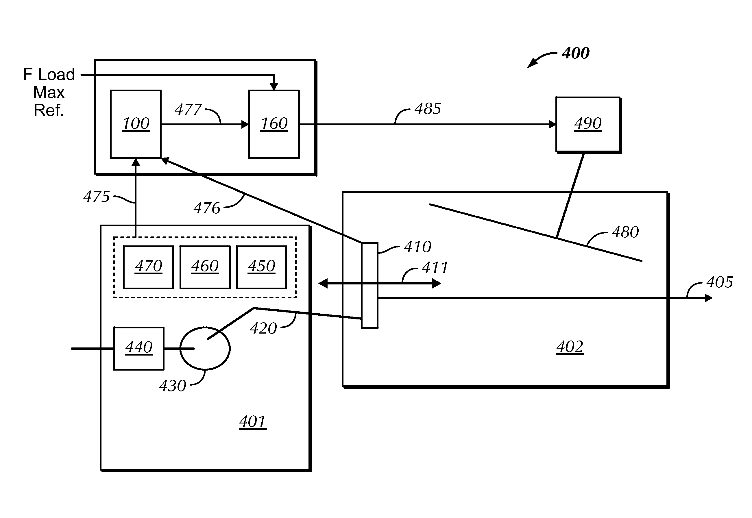 Method and system for determining the load on an element of the drive system of a plunger in a baler